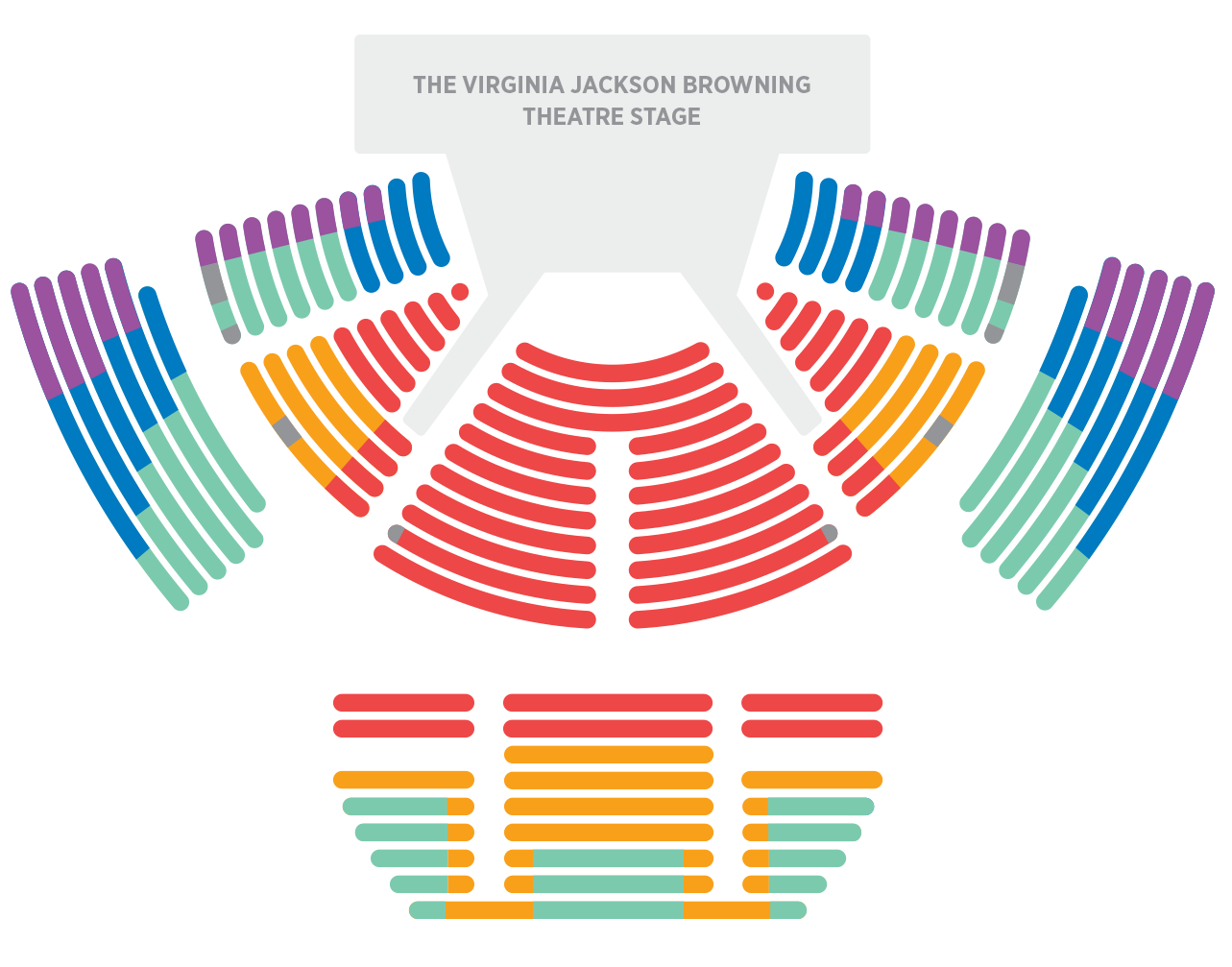 Color-coded seat map of the OTSL theater